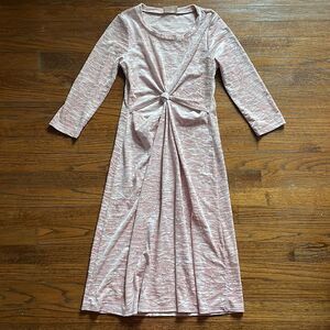 Anthropologie Everly Pale Pink Floral Velour Tie Front Dress